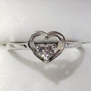 Silver Cubic Zirconia Ring (~Size 8)